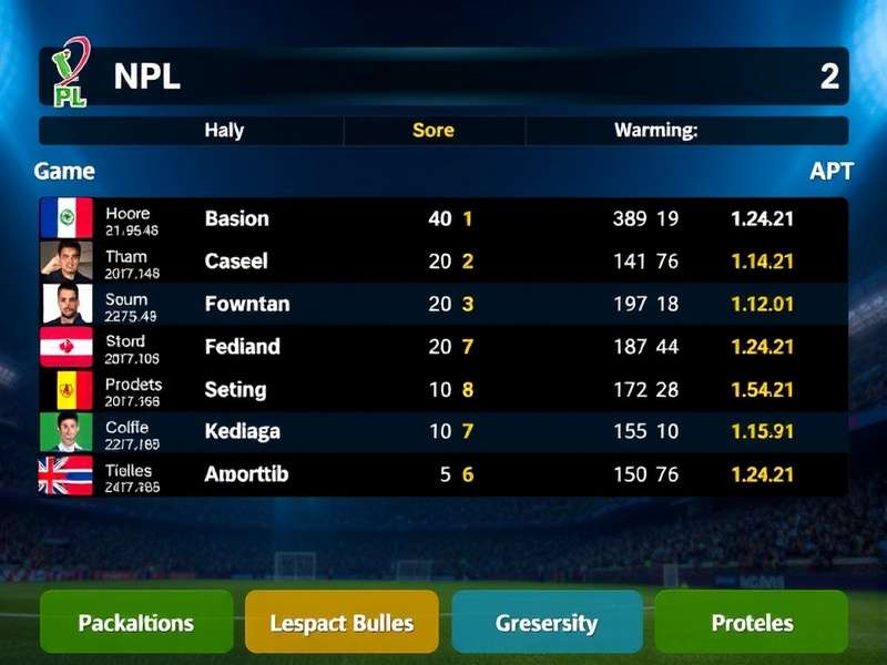 NPL Live Score Dashboard showing real-time fantasy points on MPL