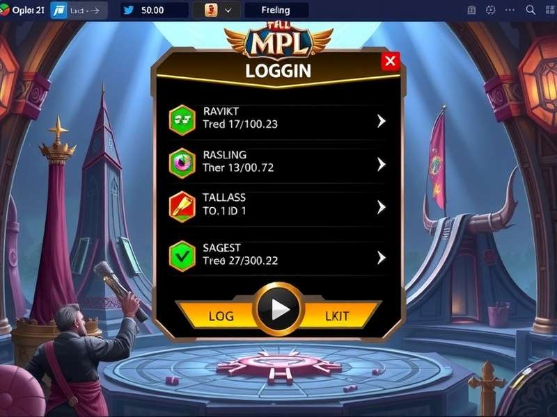MPL Pro Login Dashboard interface showing fantasy sports contests and live scores
